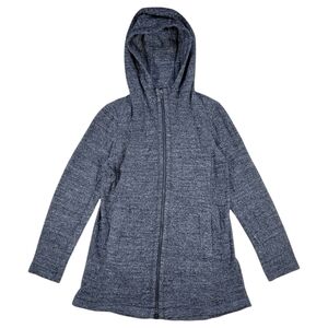 Eileen Fisher Jacket Womens Small Gray Terrazzo Stretch Hooded Sweatshirt Zip Up